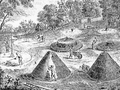 building charcoal stacks