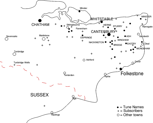 Map of tune names and subscribers